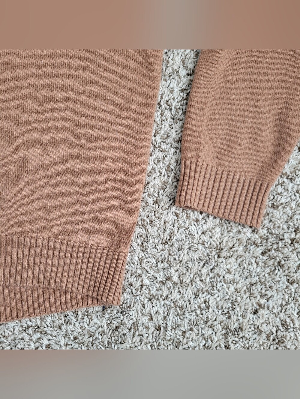 Aritzia Babaton Wool Cashmere Sweater Brown Tan Turtleneck Mock Neck Small - Picture 2 of 7